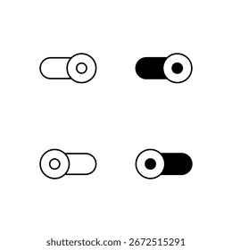 Toggle On and Toggle Off Icon Collection in Line and Solid Style