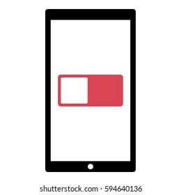 Toggle on off icon - Flat design, glyph style icon - Colored enclosed in a phone