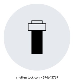 Toggle on off icon - Flat design, glyph style icon - Black enclosed in a circle