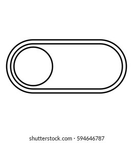 Toggle on off icon - Flat design, glyph style icon - Outline Black