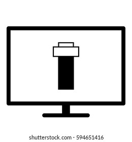 Toggle on off icon- Flat design, glyph style icon - Colored enclosed in a screen