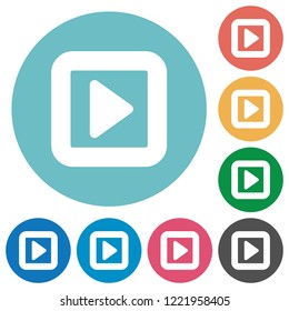 Toggle right flat white icons on round color backgrounds