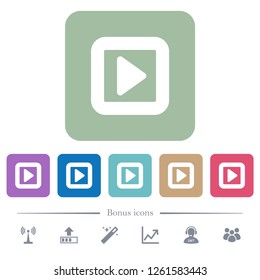 Toggle right white flat icons on color rounded square backgrounds. 6 bonus icons included