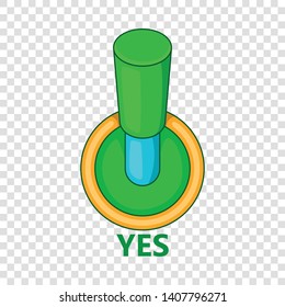 Toggle switch button in the agree position icon. Cartoon illustration of toggle switch button in the agree position vector icon for web