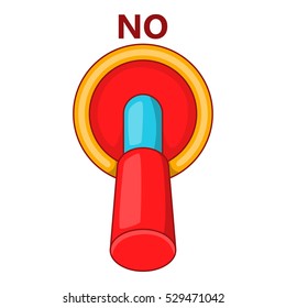 Toggle switch button in the disagree position icon. Cartoon illustration of toggle switch button in the disagree position vector icon for web