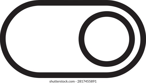 Toggle switch button icon in off position for mobile app settings and user interface design
