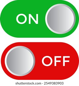 Toggle switch button icon set. On and Off Toggle Switch Button. power toggle icons.
