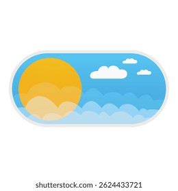 Toggle switch button showing a sunny day when toggled on