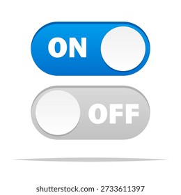 Toggle switch button slider on and off vector isolated illustration