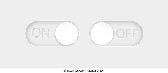 Toggle switch buttons isolated on white background. Vector 3D illustration