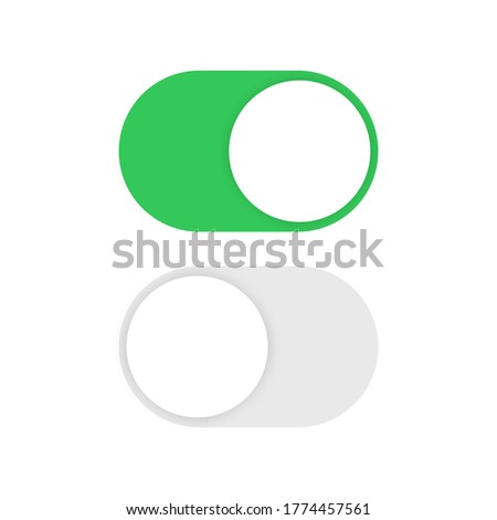 Toggle switch buttons isolated on white background. Vector illustration