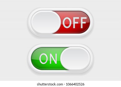 Toggle Switch Buttons On Off Red Stock Vector (Royalty Free) 1066402526 ...