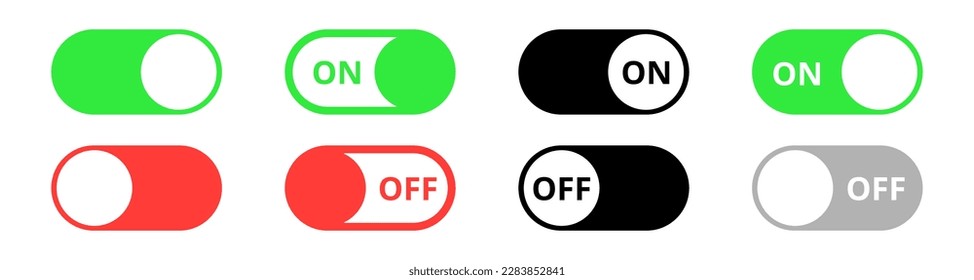 Conmutar los botones del conmutador. Botones de interruptor de alternancia de encendido y apagado. Activar los botones de alternancia en OFF. 