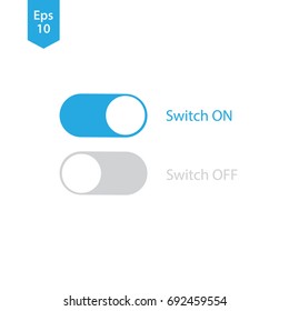 Toggle Switch Buttons. On and Off Sliders. Button Symbol. Vector Illustration