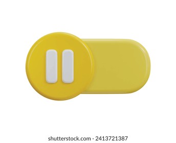 toggle switch icon with auto play pause icon 3d rendering illustration