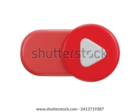 toggle switch icon with auto play icon 3d rendering illustration