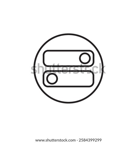 Toggle switch icon black and white vector outline sign