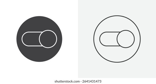 Toggle switch icon Line graphics illustration