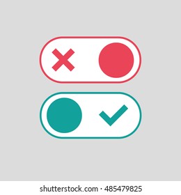 Toggle switch icon, on, off position