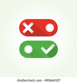 Toggle switch icon, on, off position
