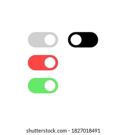 Toggle switch icon set. On and off button. For mobile apps or websites. Vector EPS 10. Isolated on white background