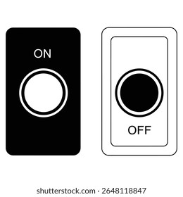 Alternar ícones de alternância para os estados LIGADO e DESLIGADO com cores invertidas - controles de interface do usuário de vetor em preto-e-branco