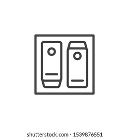 Toggle switch line icon. linear style sign for mobile concept and web design. Double power switch outline vector icon. Symbol, logo illustration. Vector graphics