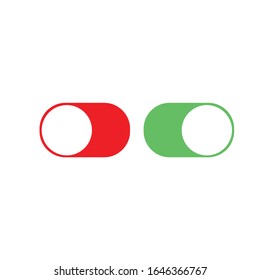 Toggle Switch On and Off . Button good for phone interface. Stock Vector illustration isolated on white background.