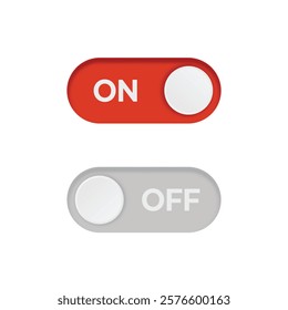 Toggle switch on and off button. power control switch.icon for user interface aplications.vector illustration