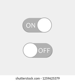 Toggle switch on and off buttons