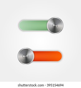 Toggle Switch On and Off on  grey background
