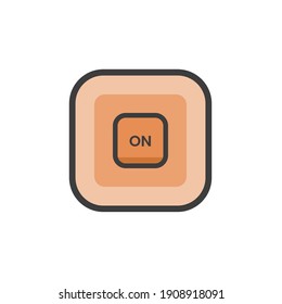 Toggle switch on off icon vector isolated. Electric lamp control concept.
