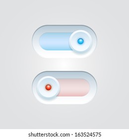 Toggle Switch On and Off position. Button. Vector Illustration