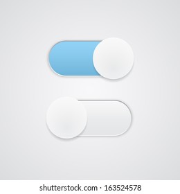 Toggle Switch On and Off position. Button. Vector Illustration