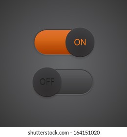 Toggle Switch On and Off position. Button. Vector Illustration