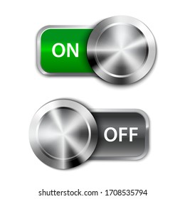 Toggle Switch On and Off position, On/Off sliders. Vector illustration