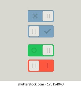 Toggle Switch On and Off position. Button. Vector Illustration