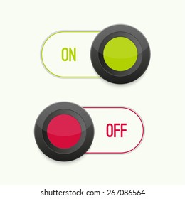 Toggle Switch On and Off position. Button. 