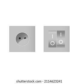 Toggle switch. on and off positions
wall outlet vector