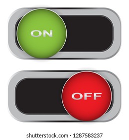 Toggle switch. On and Off slide switch. Vector