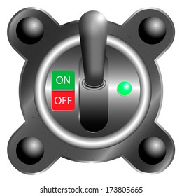 Toggle Switch on Panel , 3d on white background vector illustration