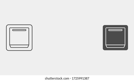 Toggle switch outline and filled vector icon sign symbol