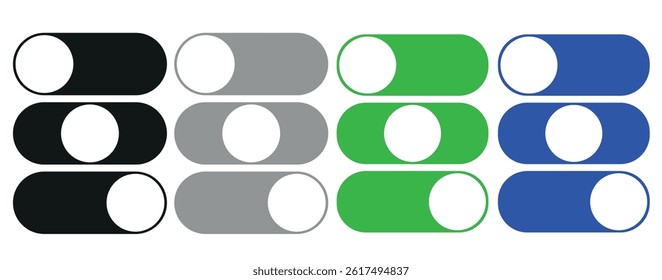 Toggle switch symbol. Vector Illustration. On and Off button