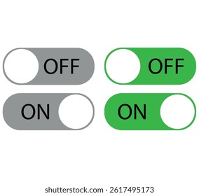 Toggle switch symbol. Vector Illustration. On and Off button