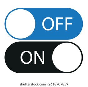 Toggle switch symbol. Vector Illustration. On and Off button