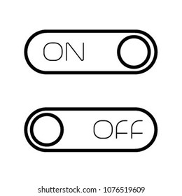Toggle switch vector icon, On and Off position simple icons, modern minimal flat design style