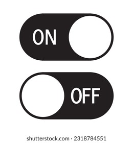 Toggle switch vector icon, On and Off position simple icons, modern minimal flat design style. On and Off Toggle Switch Buttons, with Modern Devices User Interface, vector icon Illustration