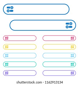 Toggle switches icons in rounded color menu buttons. Left and right side icon variations.