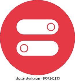 Conmutar, activa, desactiva la imagen vectorial de icono. También se puede utilizar para el soporte al cliente y la interfaz de usuario. Idóneo para aplicaciones web, aplicaciones móviles y medios impresos.