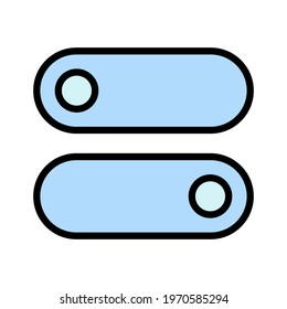Toggle, switches, on, off icon vector image. Can also be used for customer support and UI. Suitable for use on web apps, mobile apps and print media.
